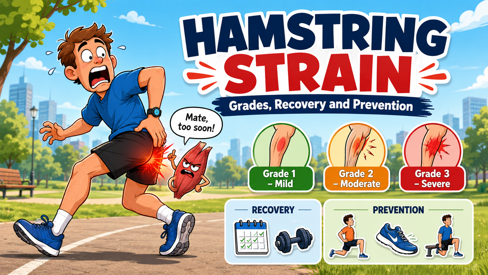 Hamstring Strain: Grades, Recovery and Prevention