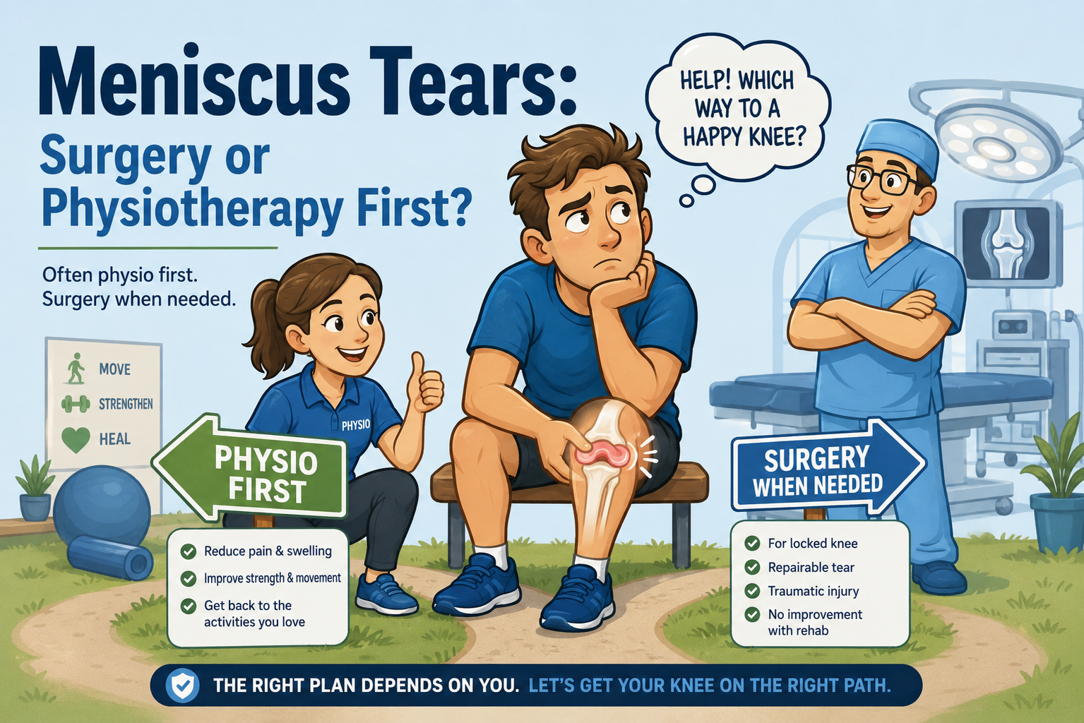 Meniscus Tears: Surgery or Physiotherapy First?